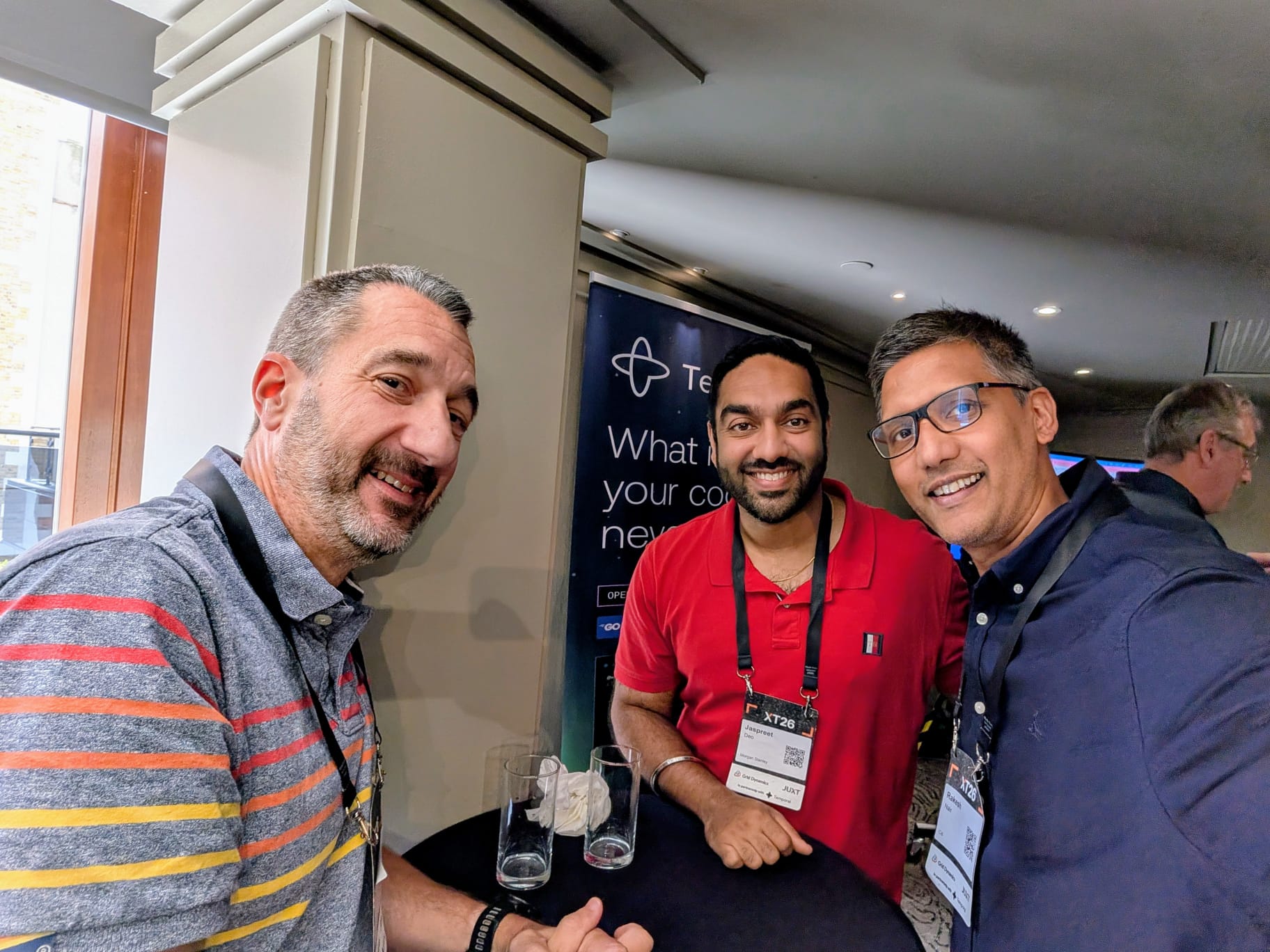 With my manager Chris Perry and ex-Morgan Stanley colleague Rakesh Nair between sessions at XT26.